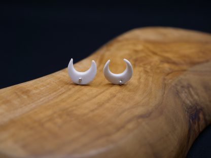 Boucles d'oreille Lune Blanche